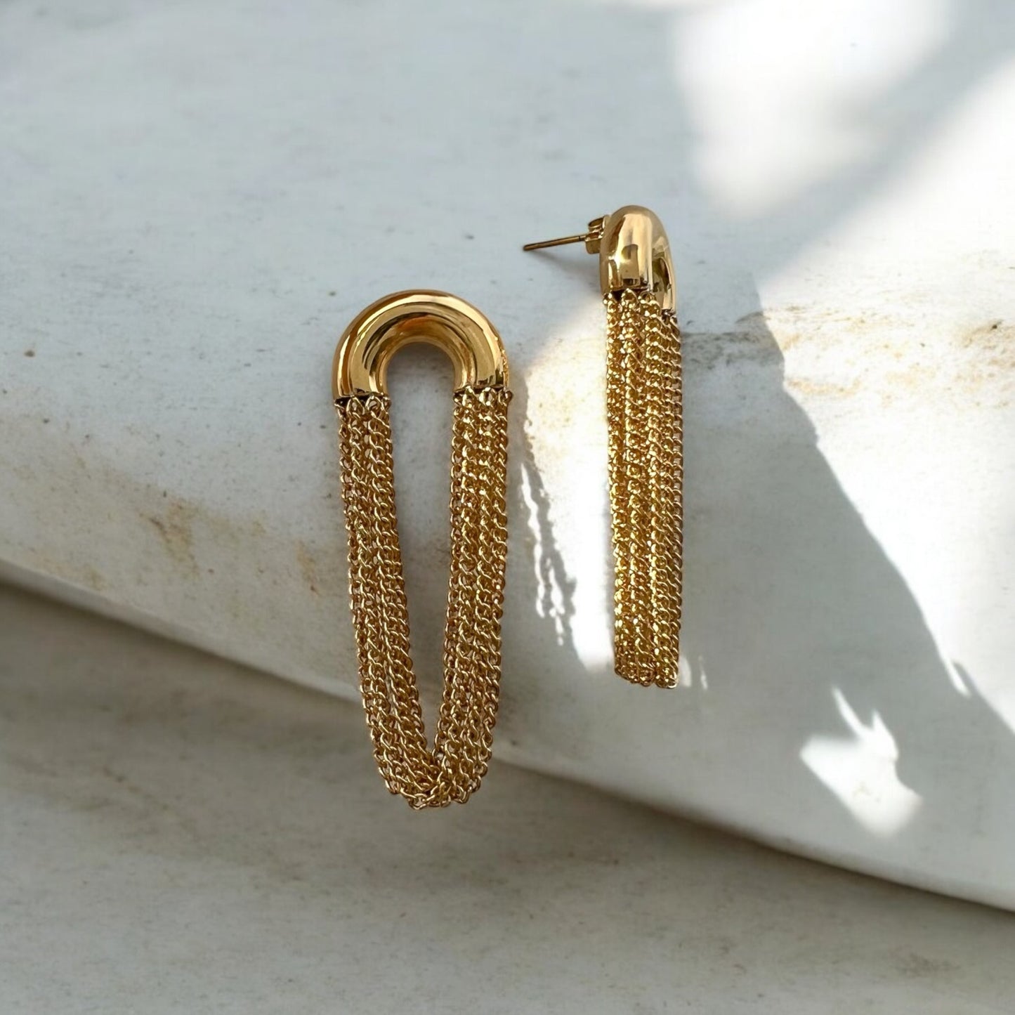 gold edgy earrings