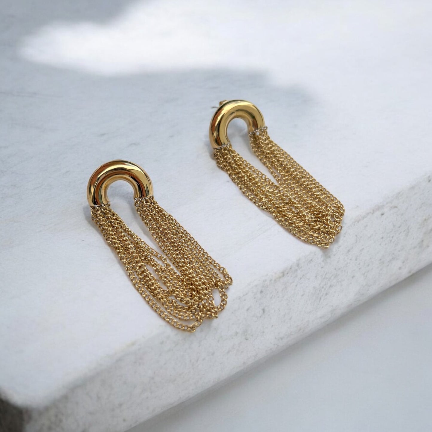 multi chain dangle earrings