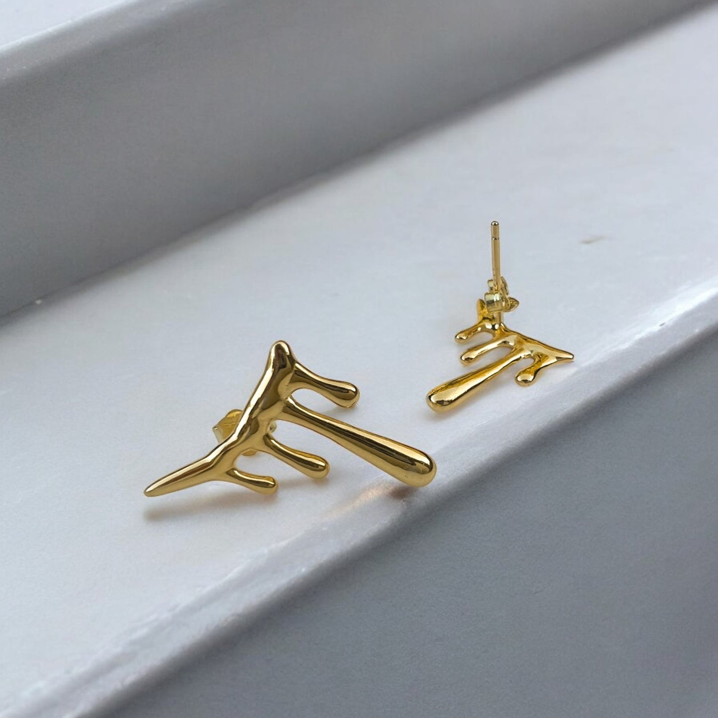 artsy gold earrings