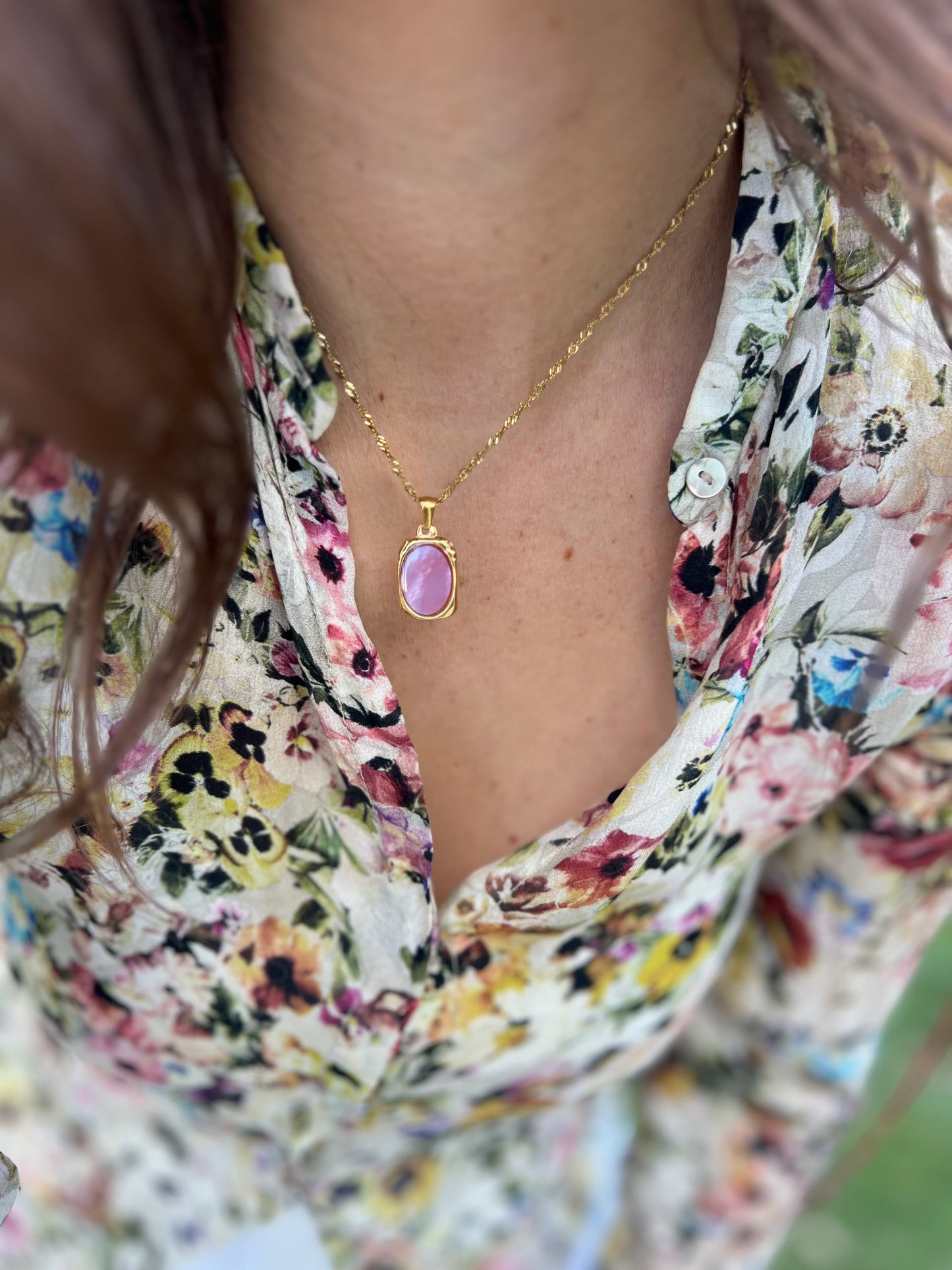 pink shell pendant