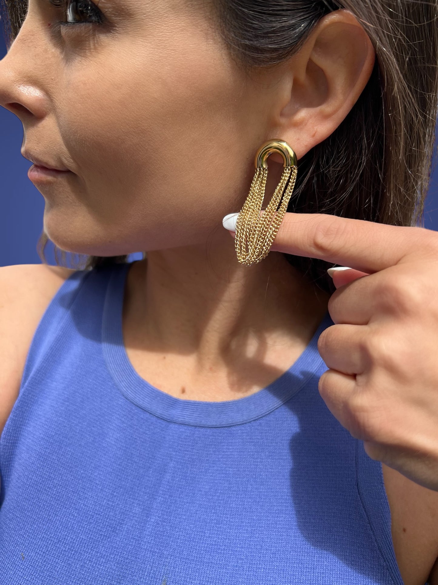 gold tassel earrings
