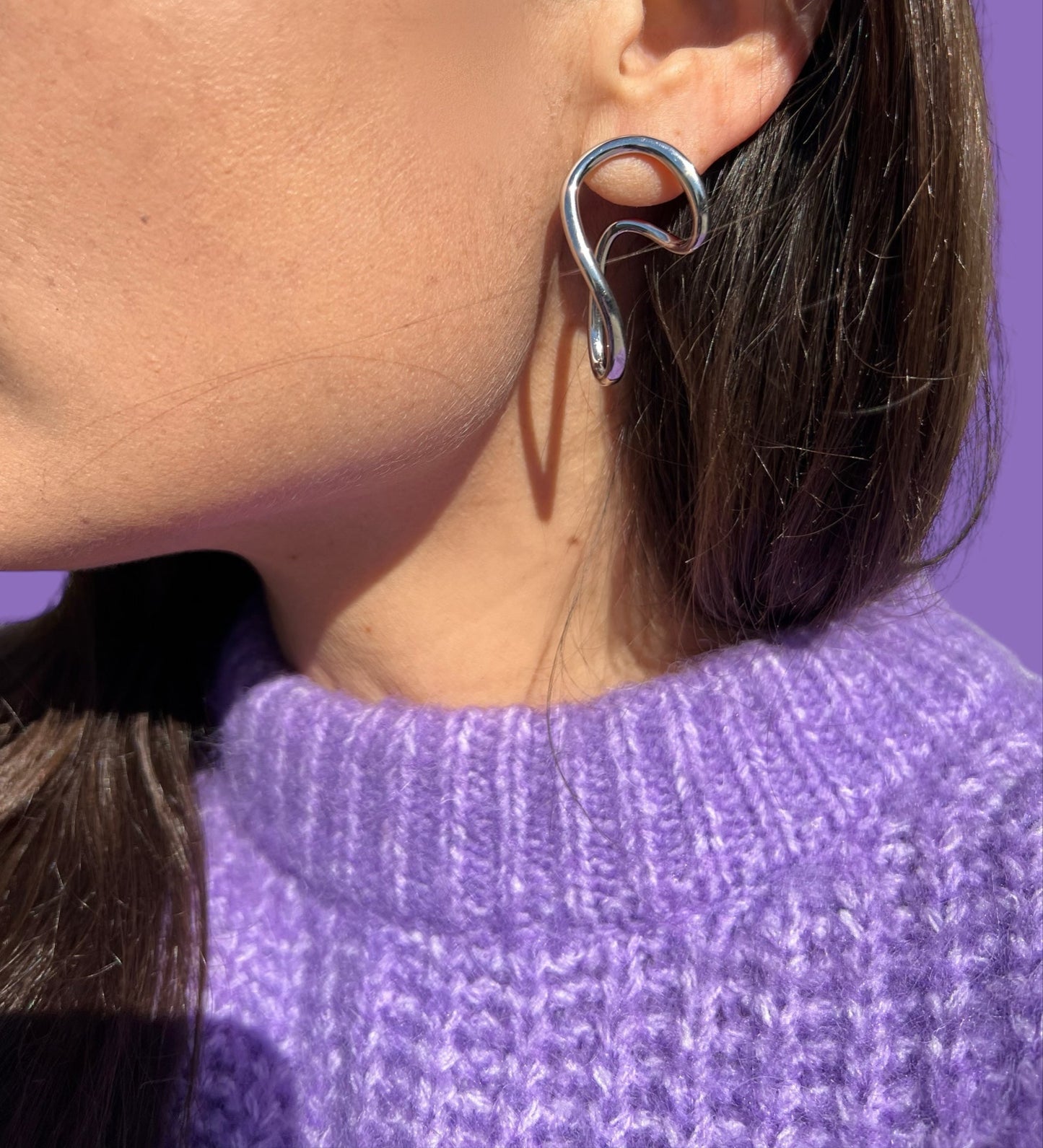 abstract silver earrings