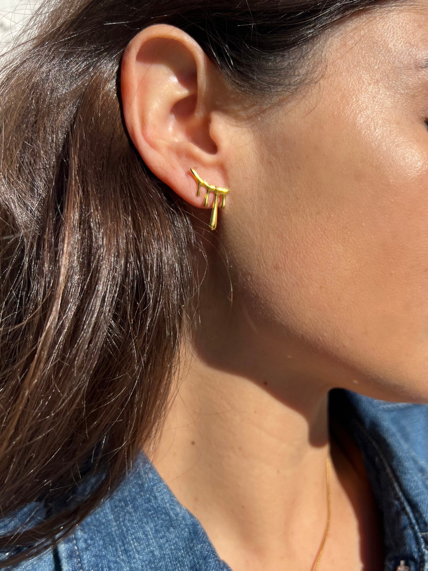 gold lava earrings