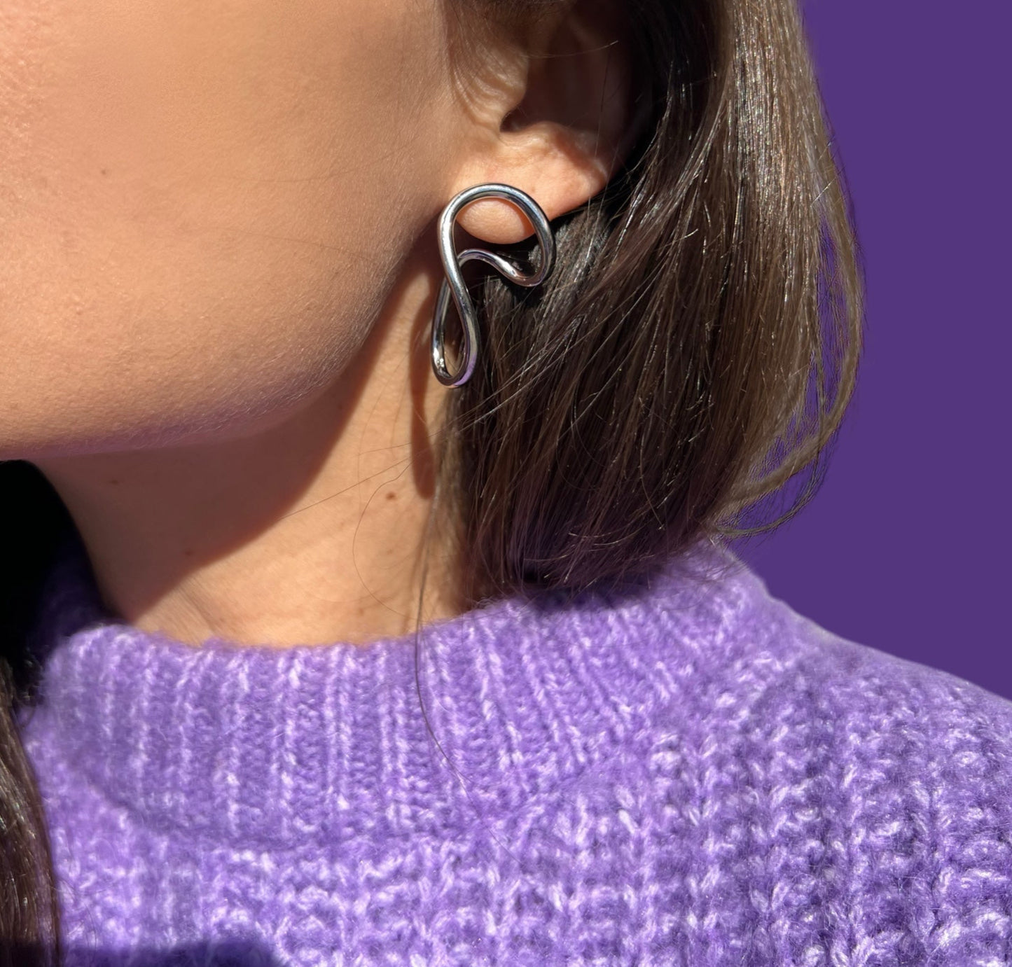 irregular silver earrings
