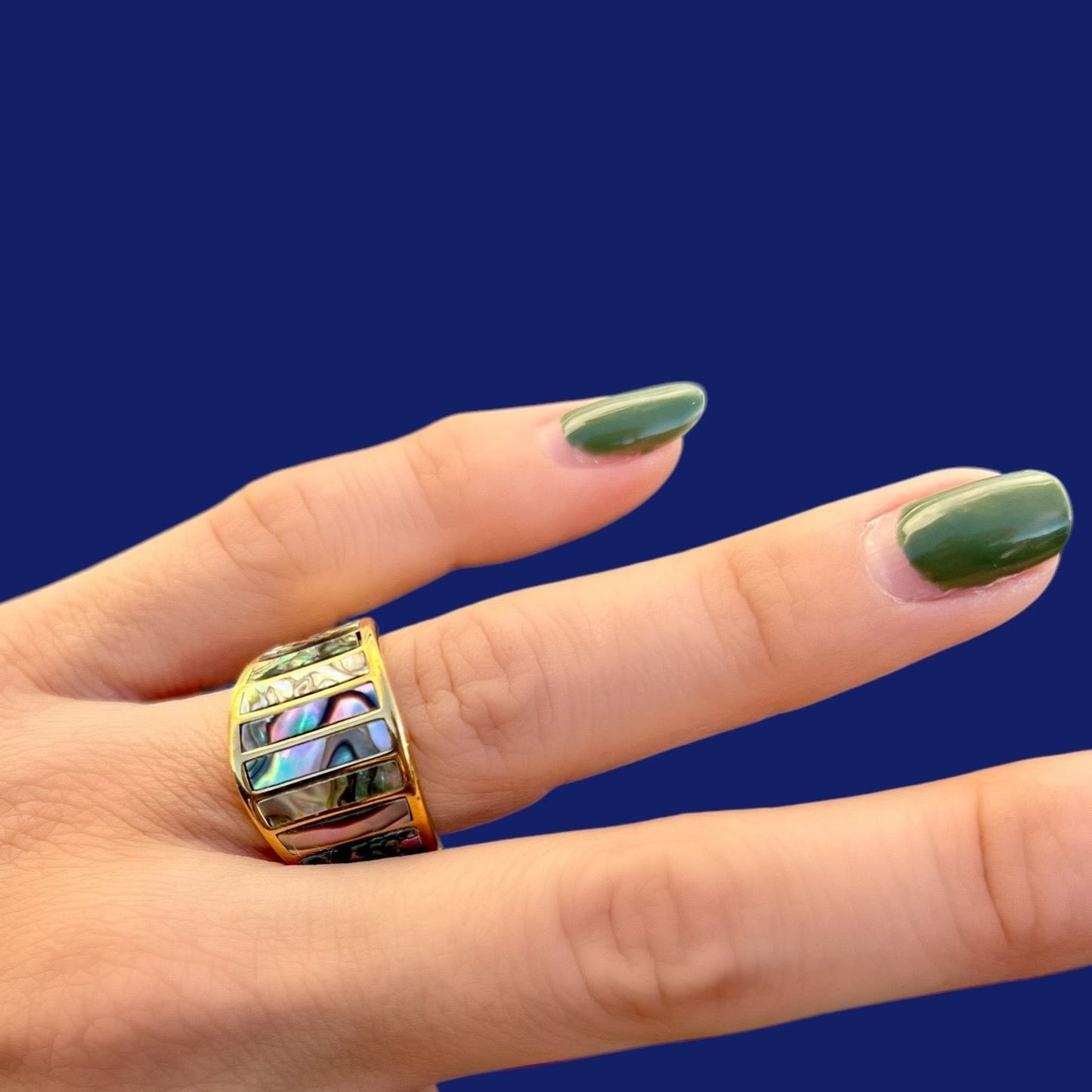 abalone statement ring