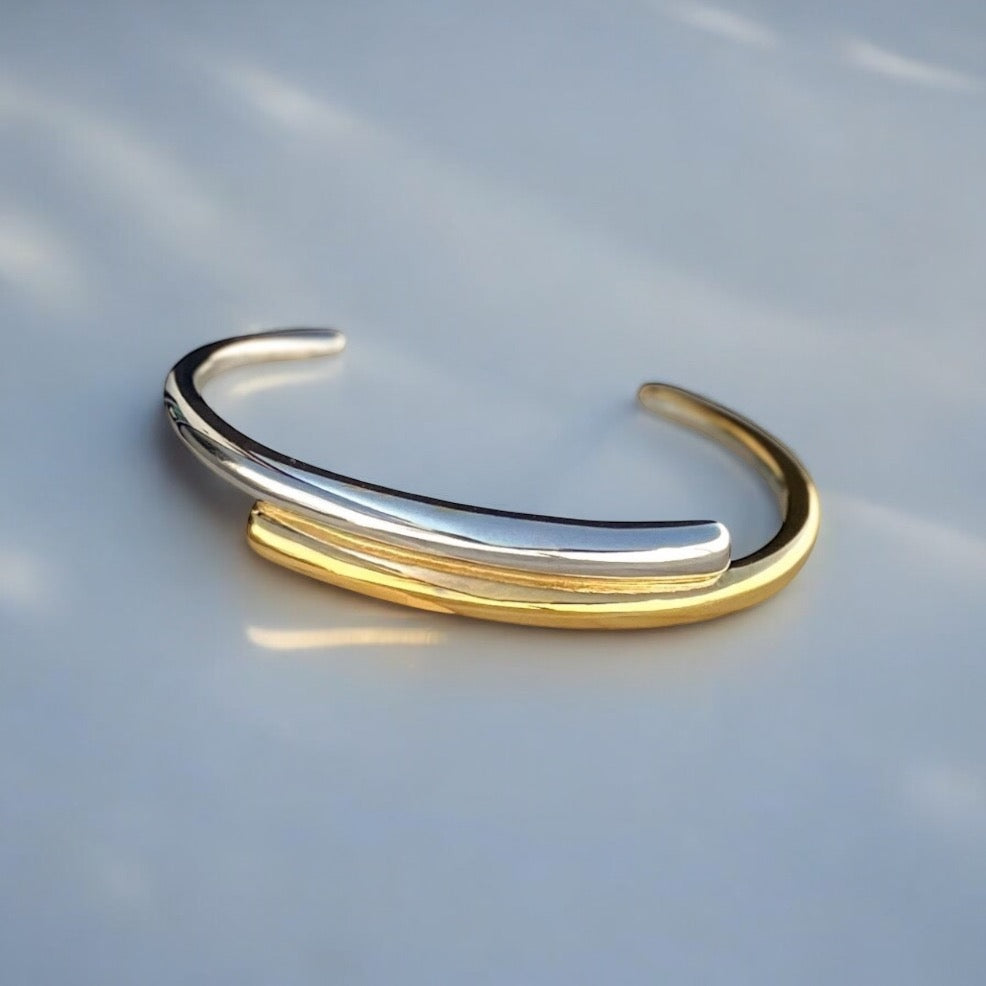 gold and silver statement cuff