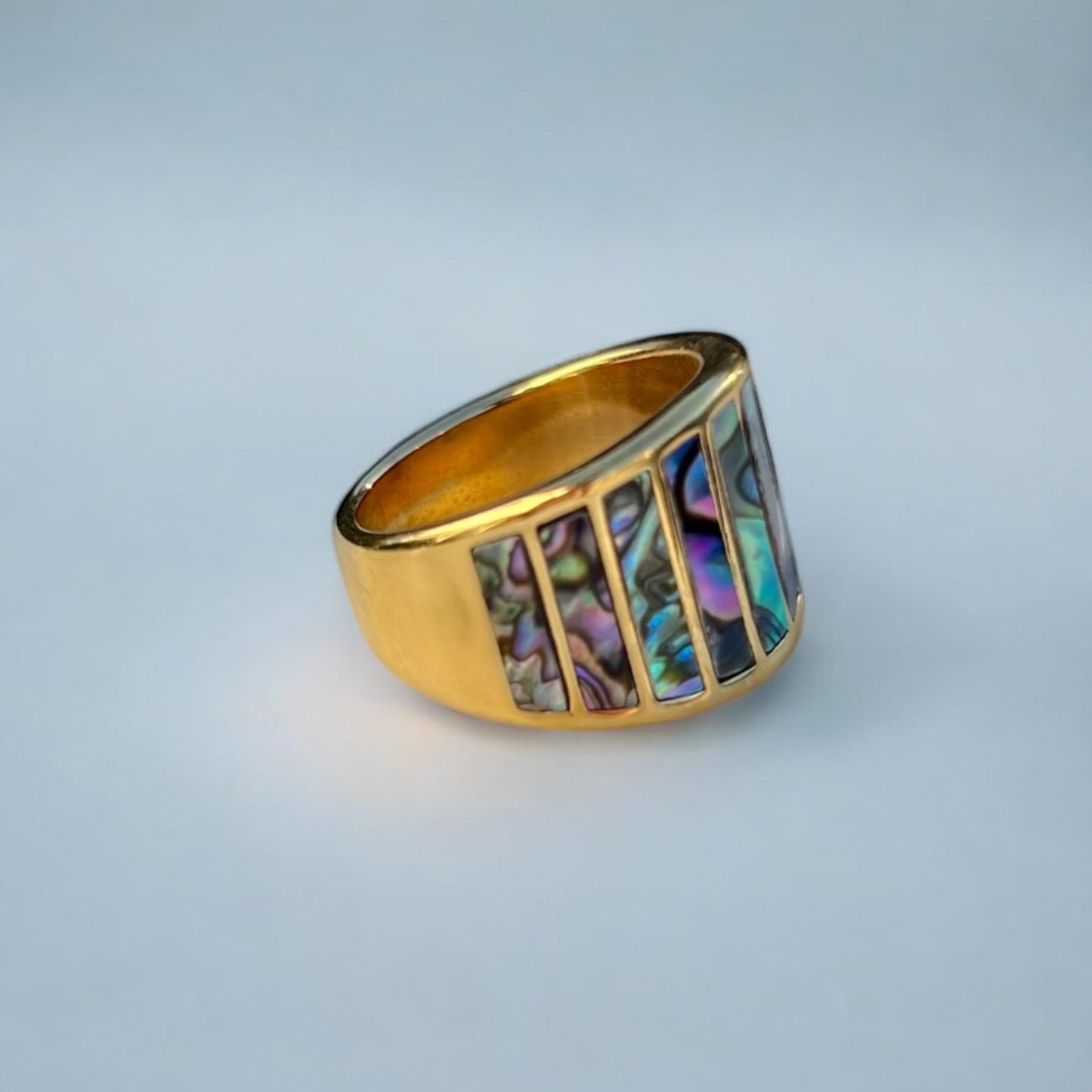 abalone statement ring