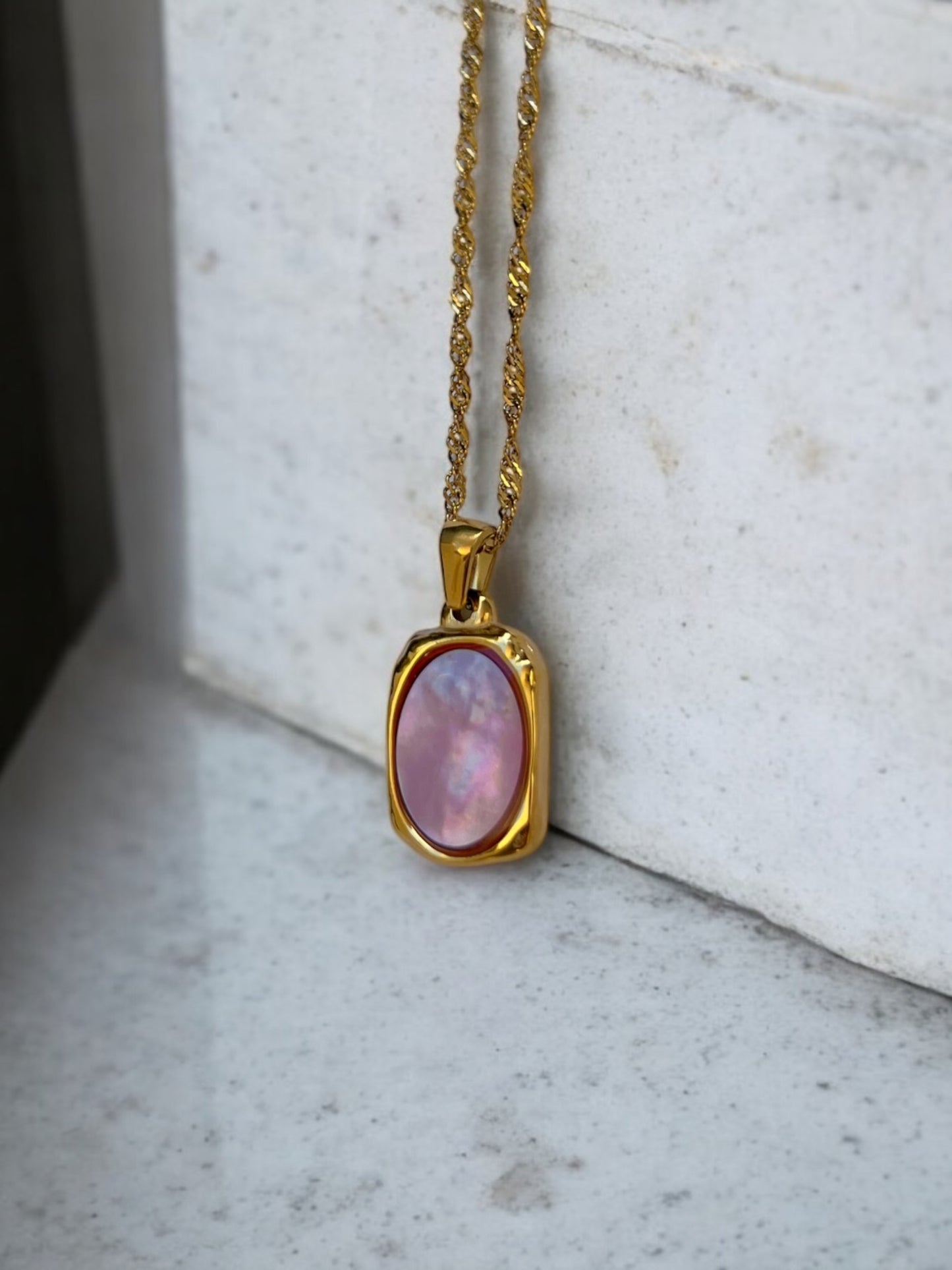 pink colorful necklace
