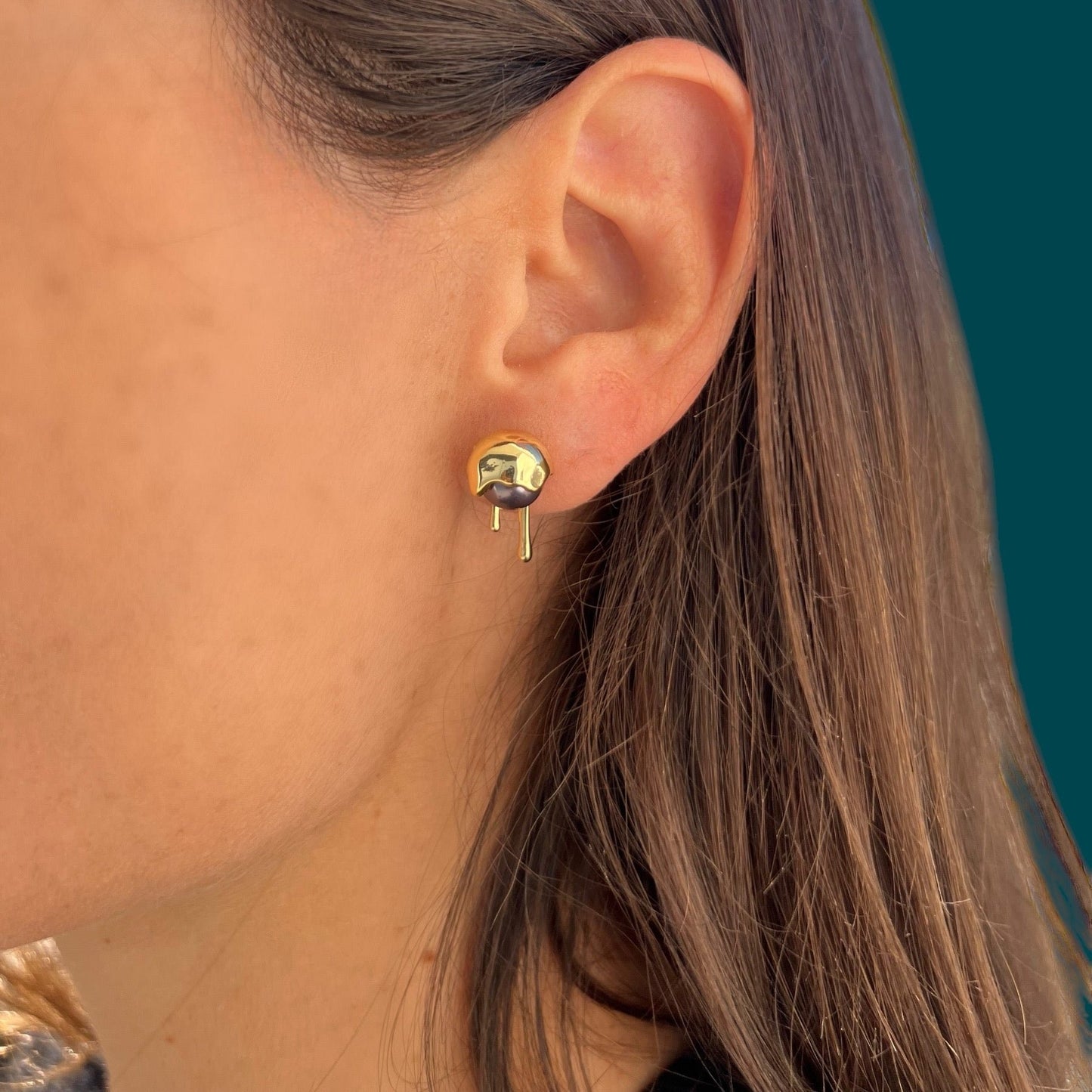 edgy pearl earrings