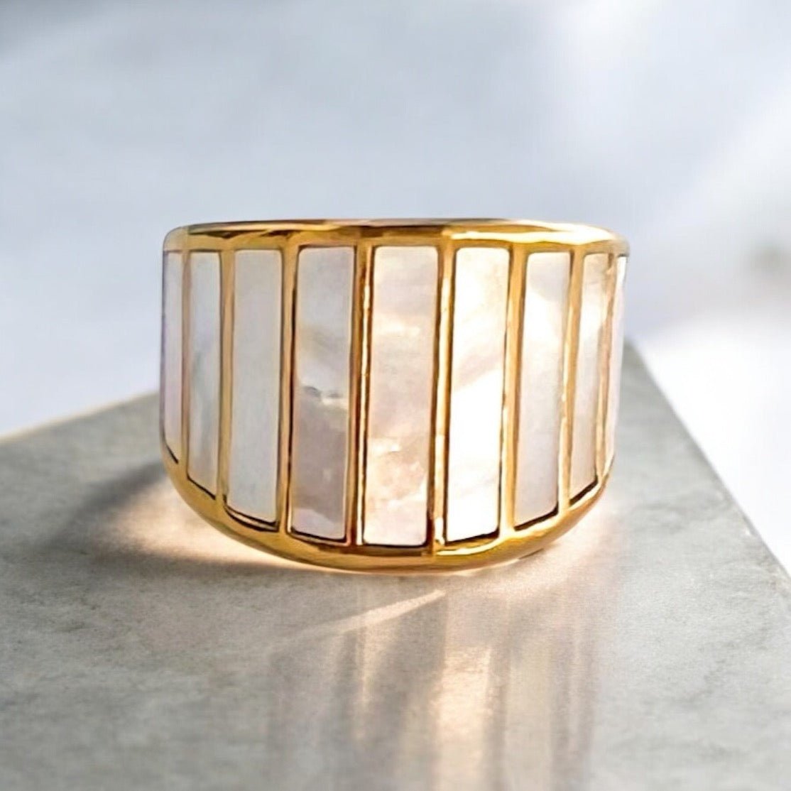 pearl white ring