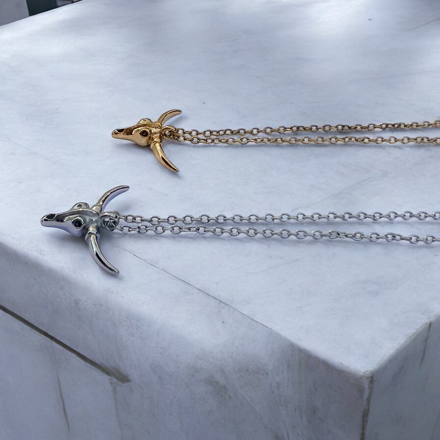 dainty bull head pendants