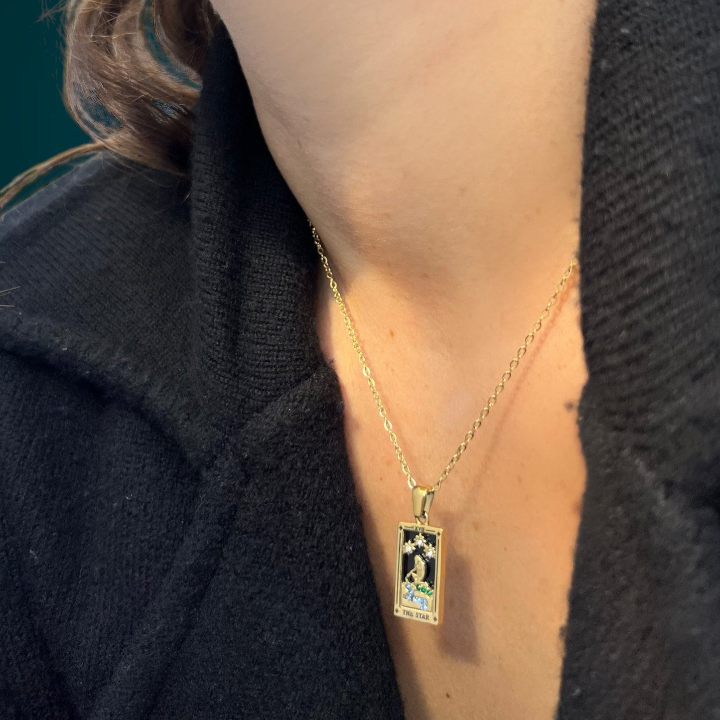 The Star tarot card pendant