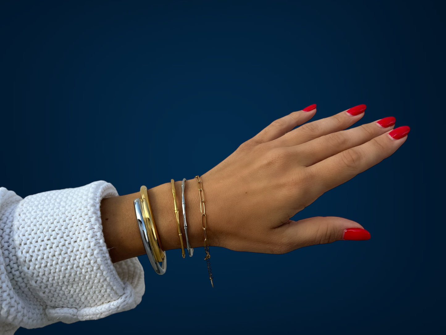 two tone stacked bracelets