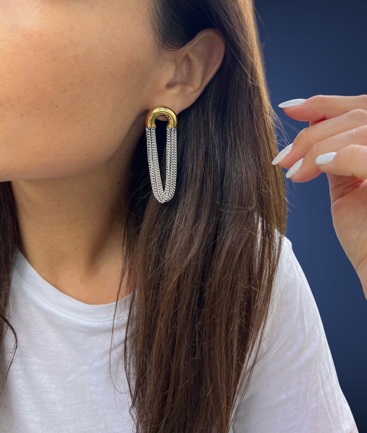 multi chain dangle earrings