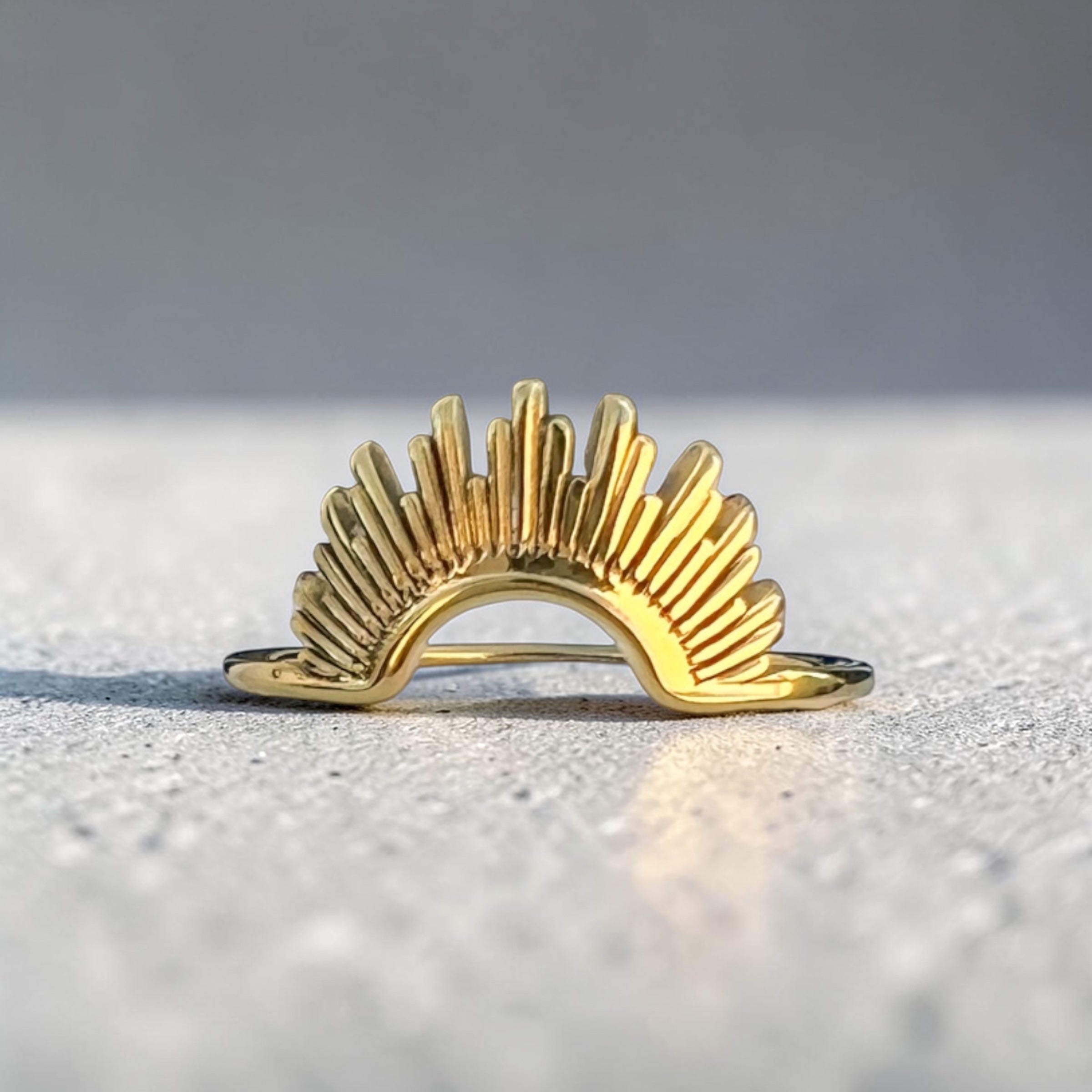 Arianna crown ring | Waterproof gold sunrise ring | Musenwolfe