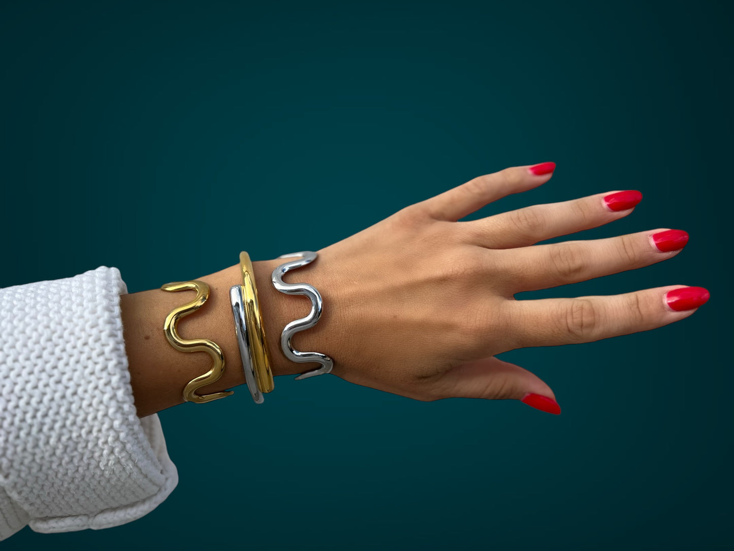 two tone stacked bracelets