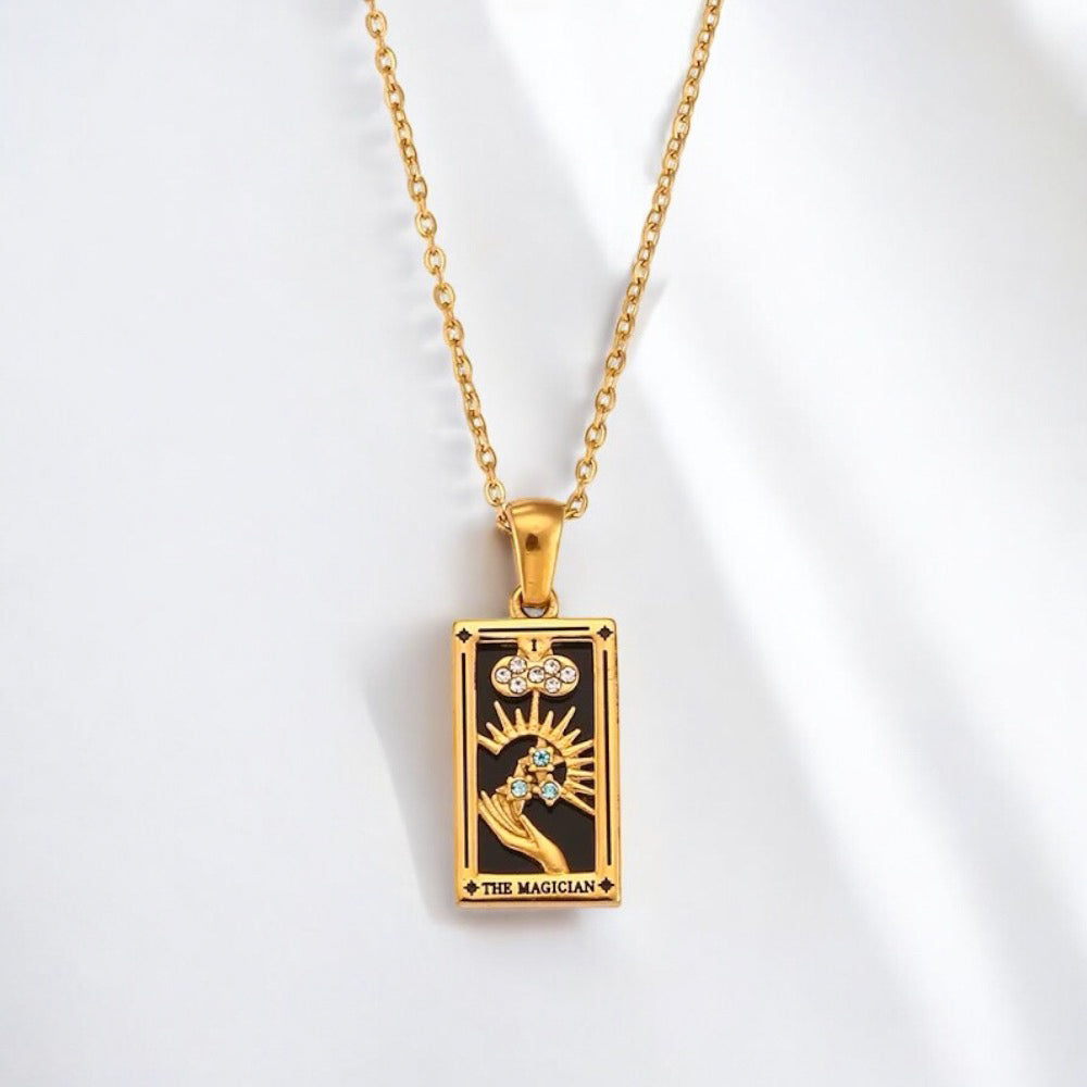 the magician tarot enamel pendant
