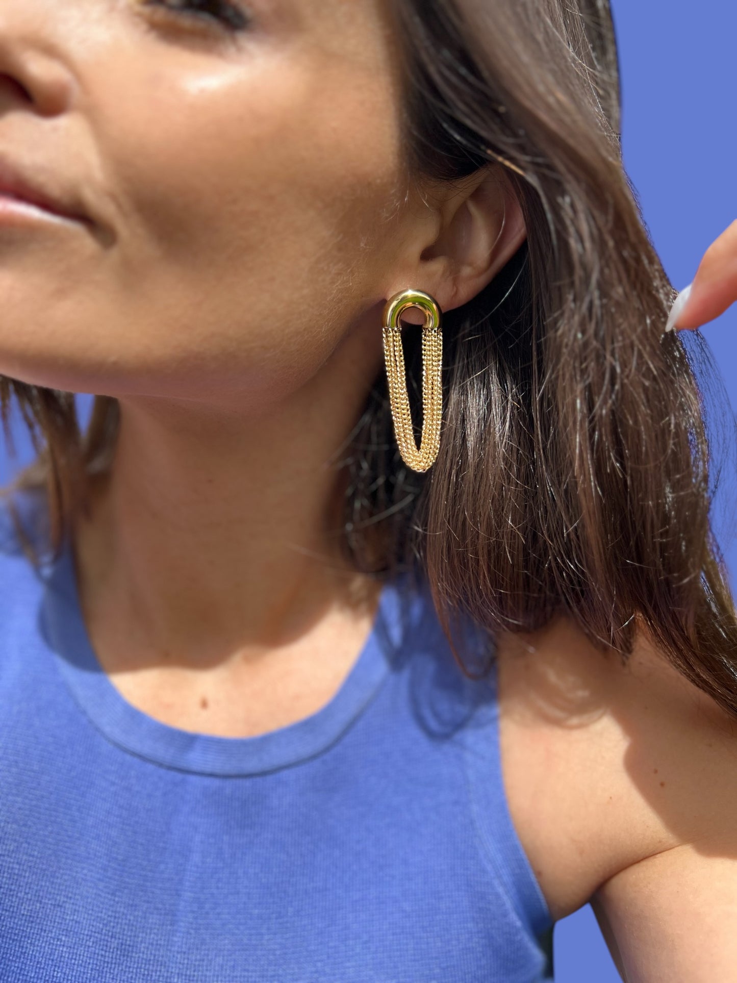 gold chain earrings