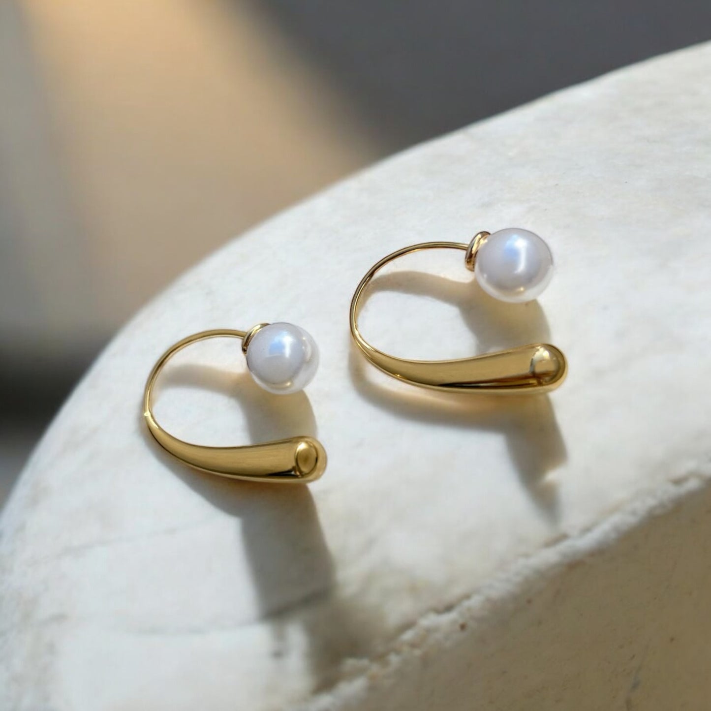 unique gold pearl earrings