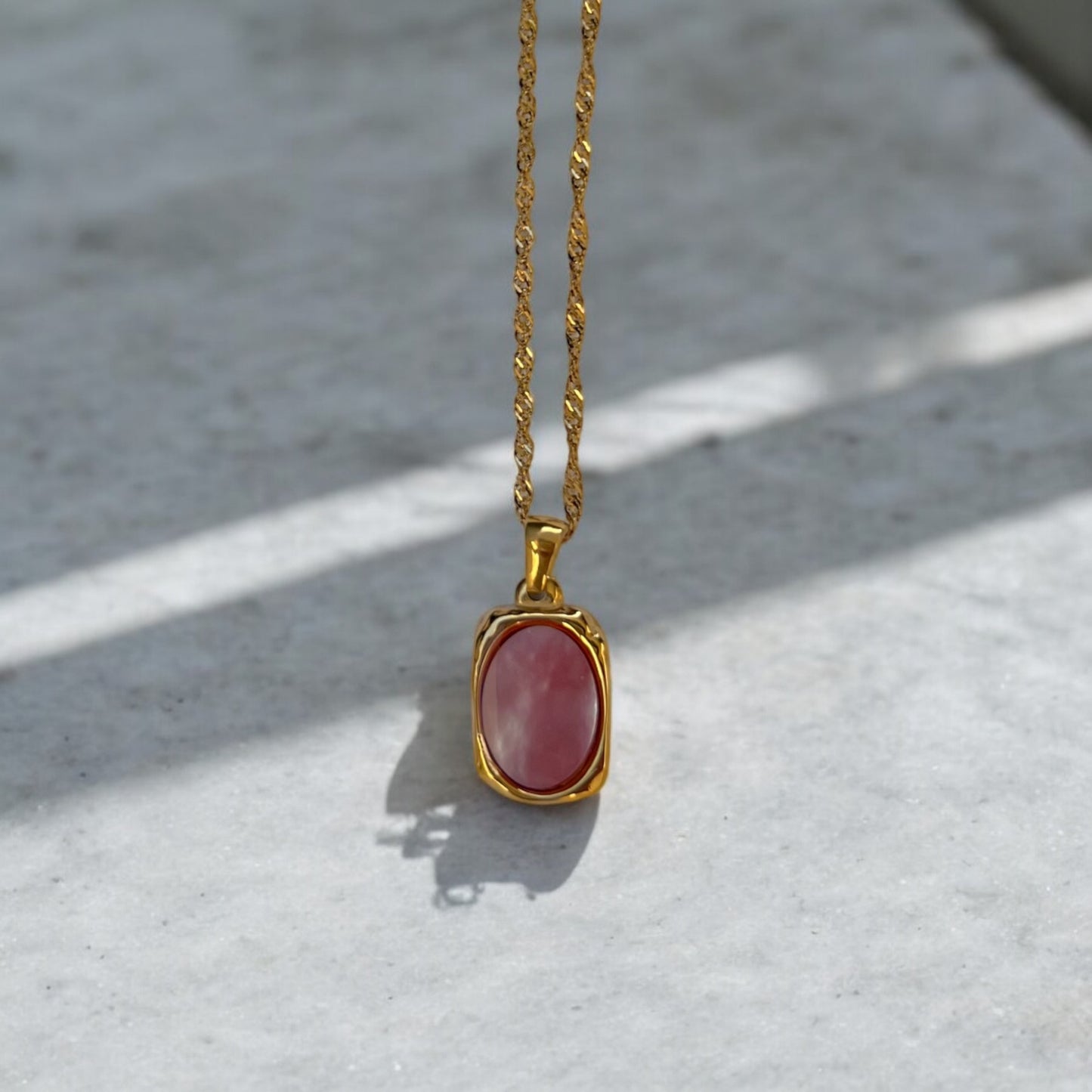 pink shell necklace