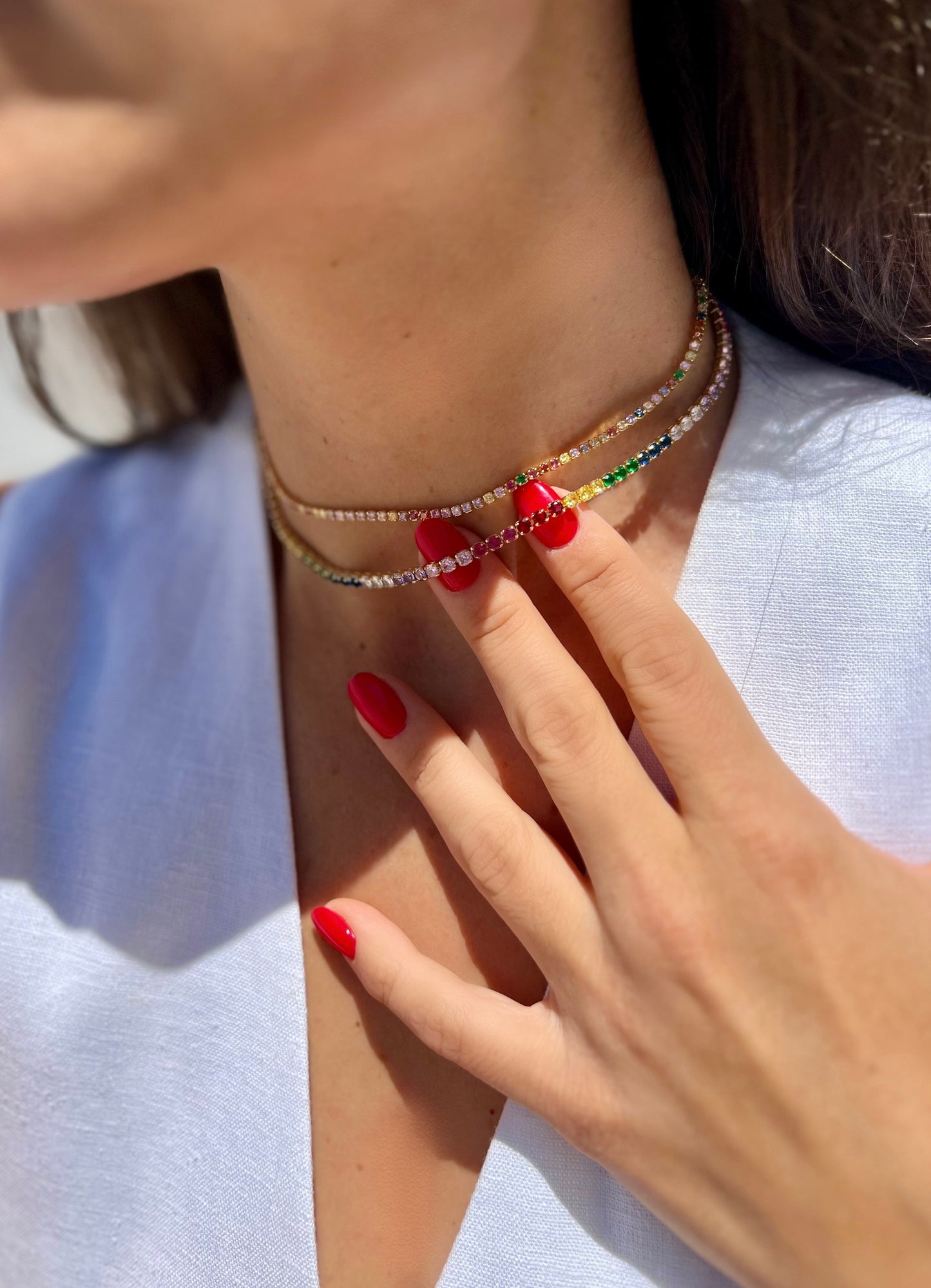 rainbow tennis choker