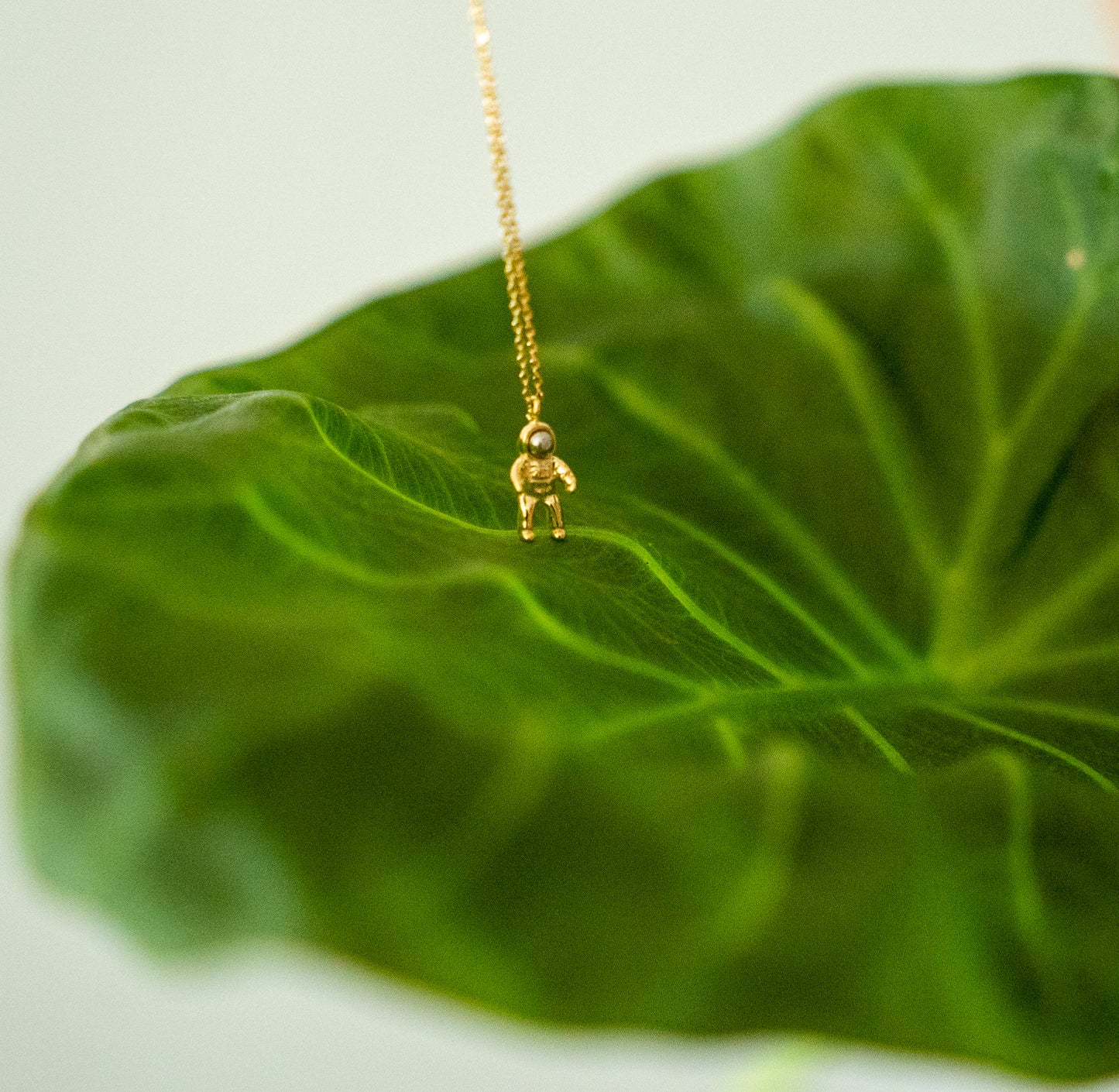dainty astronaut necklace