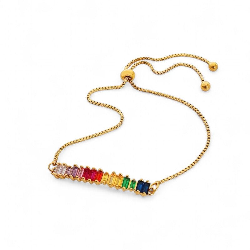 rainbow bolo bracelet