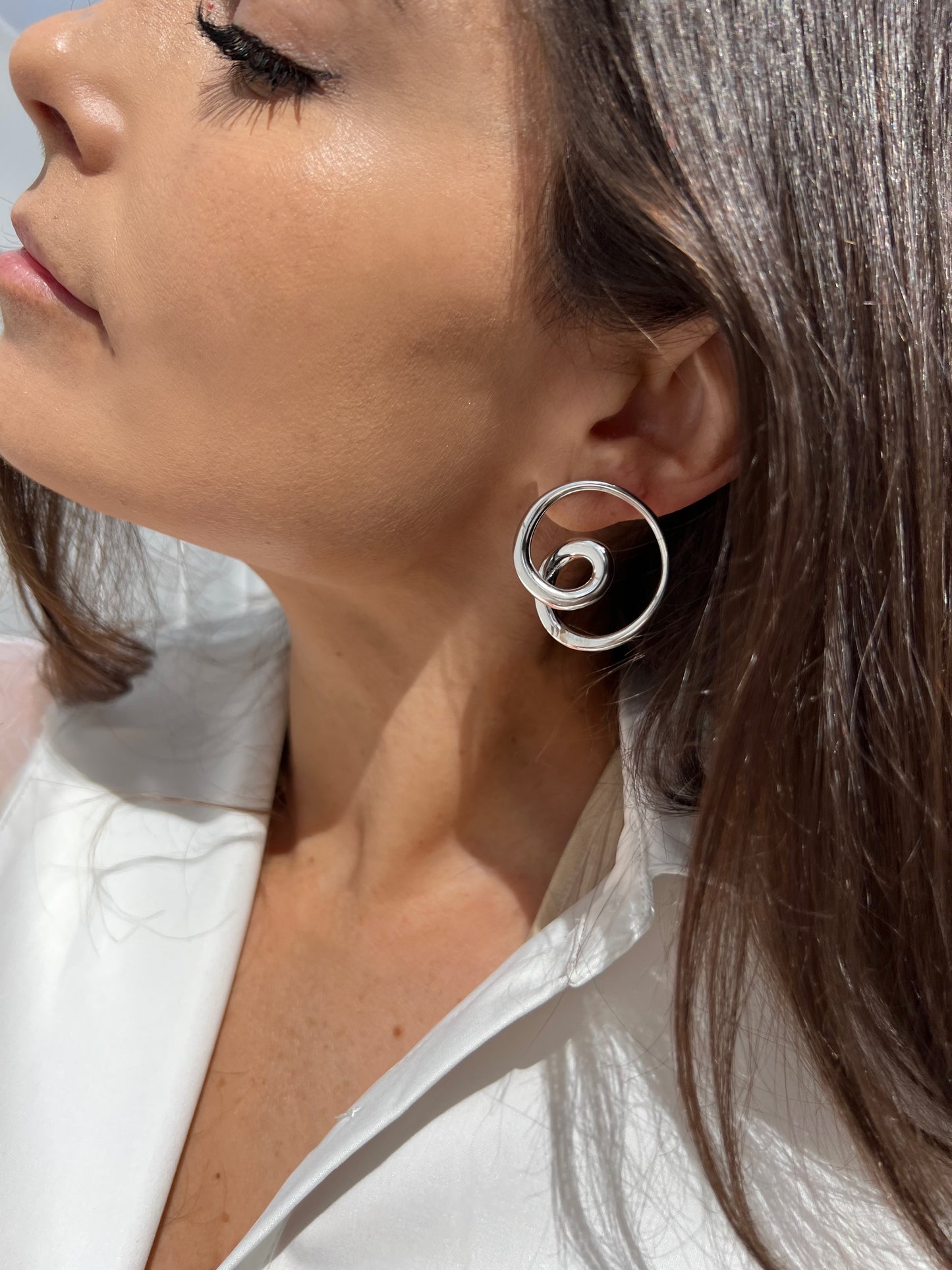 Musenwolfe swirl silver earrings
