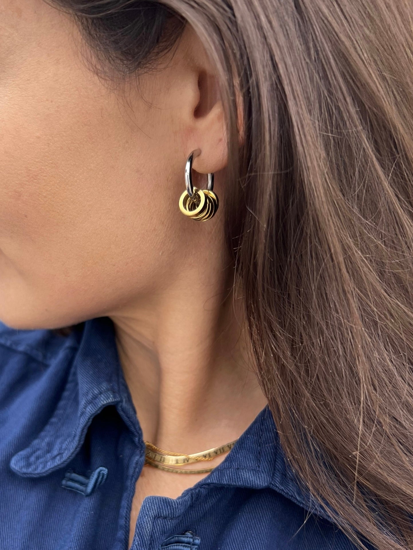 mixed metal earrings