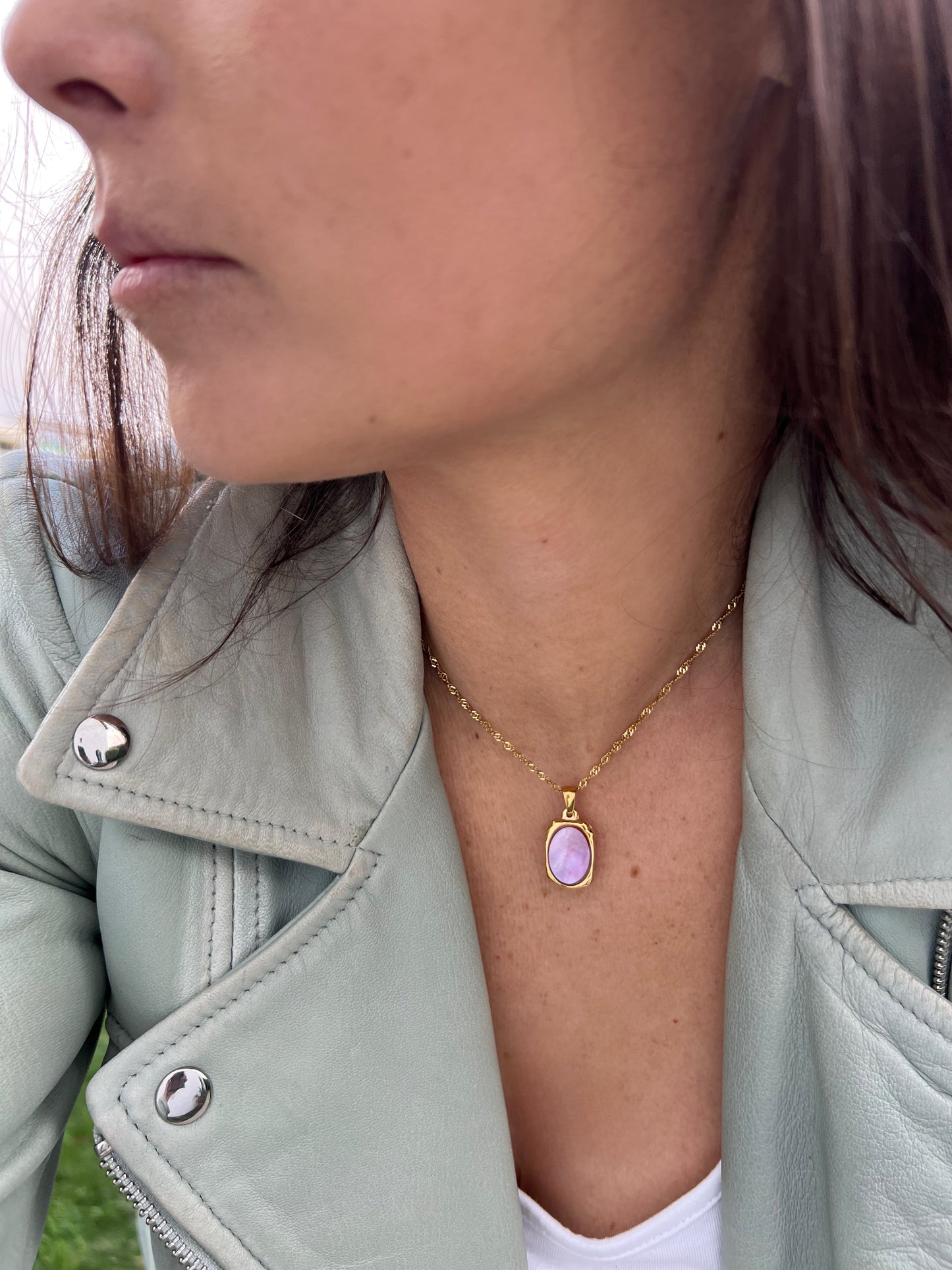 pink shell pendant