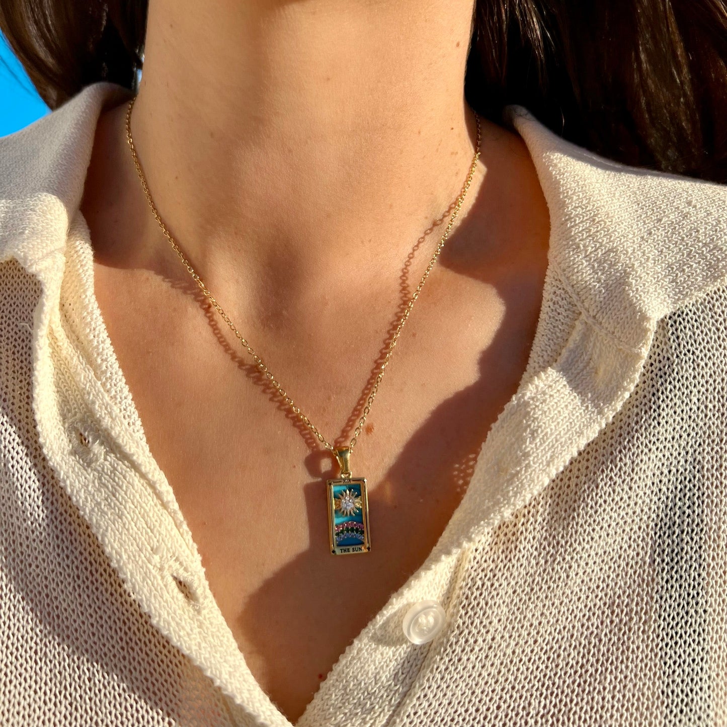 multicolor tarot necklace