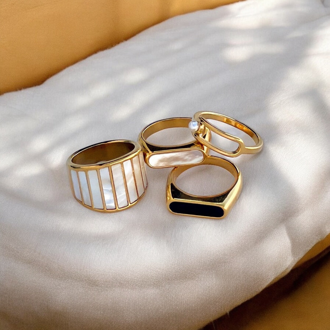 elegant gold stackable rings