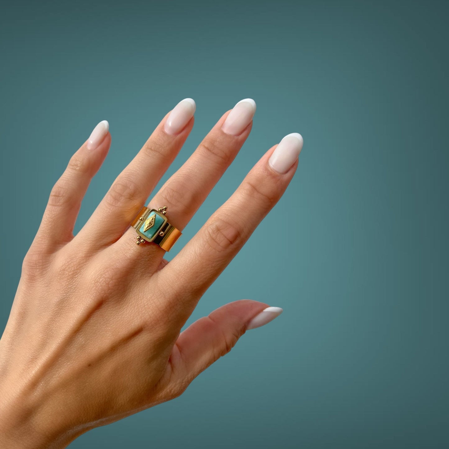 Leia amazonite ring