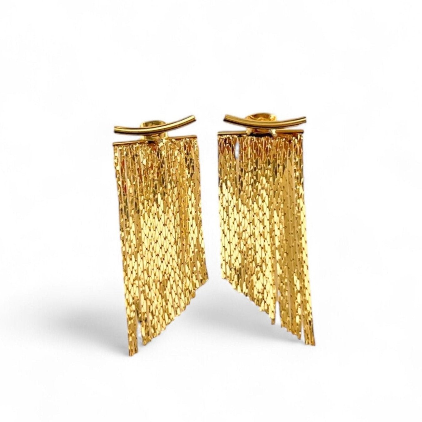 gold fringe earrings