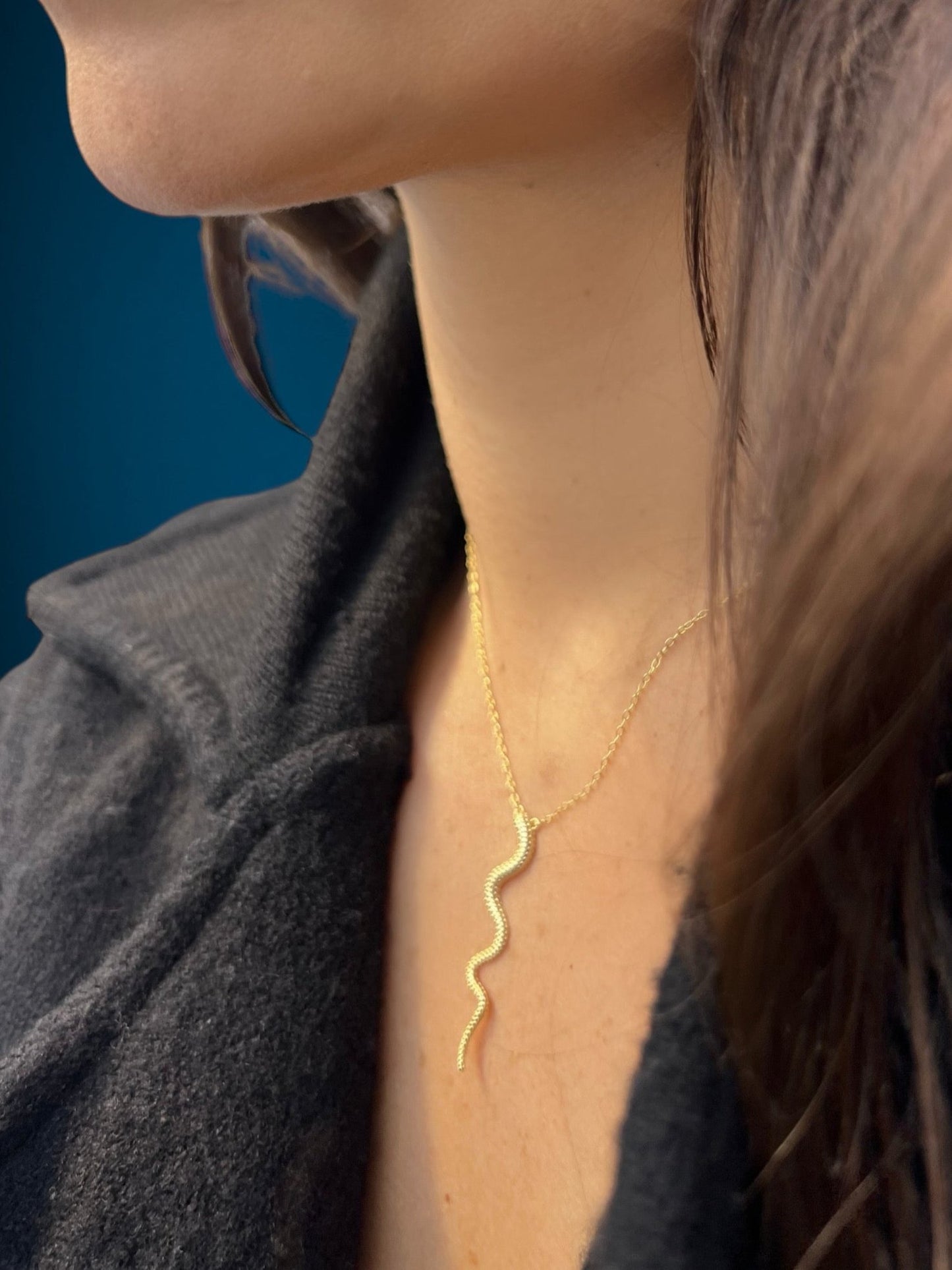 dainty gold snake necklace