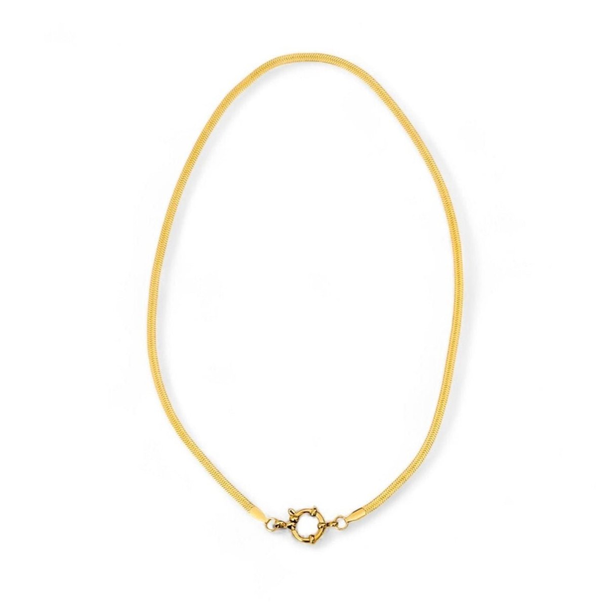 gold herringbone necklace