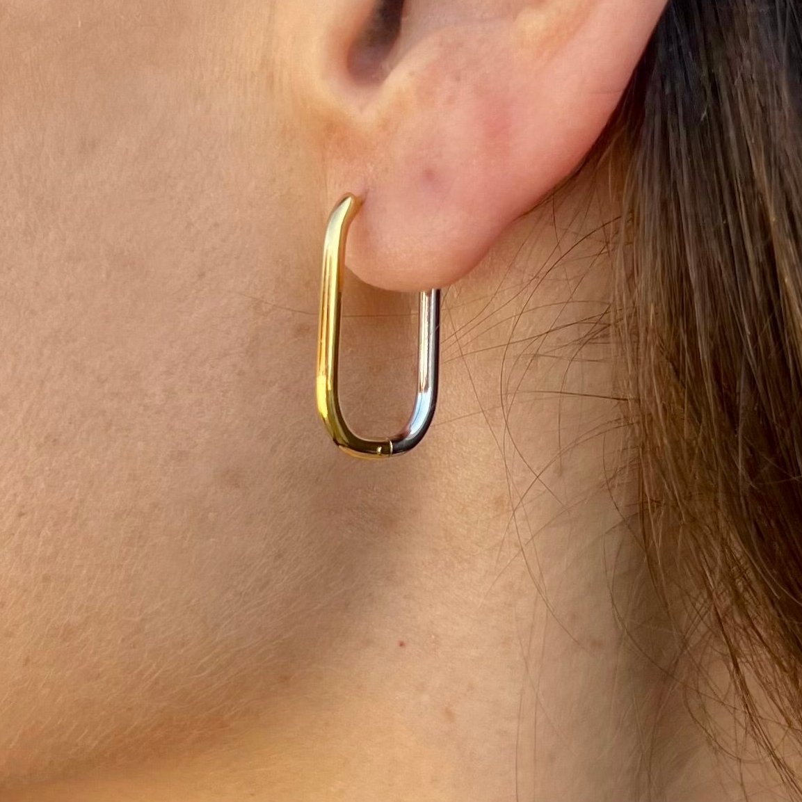 gold and silver clip hoops