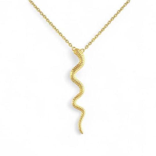 dainty gold snake necklace