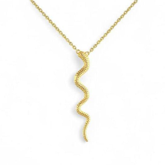 dainty gold snake necklace