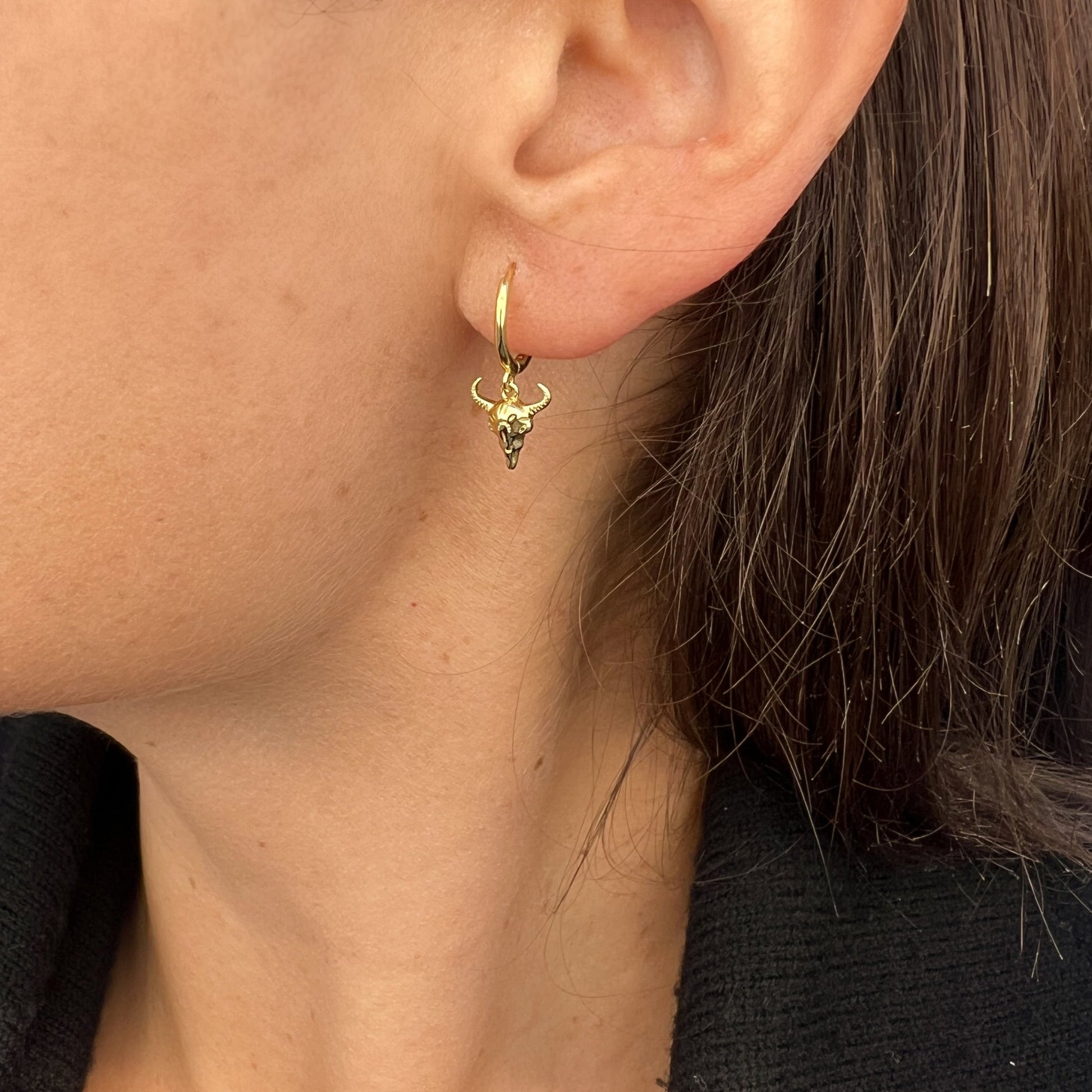 gold bull earrings