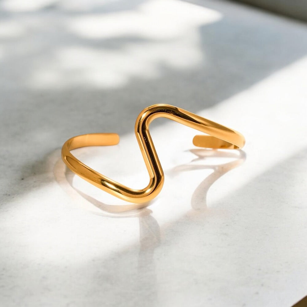 gold waves cuff