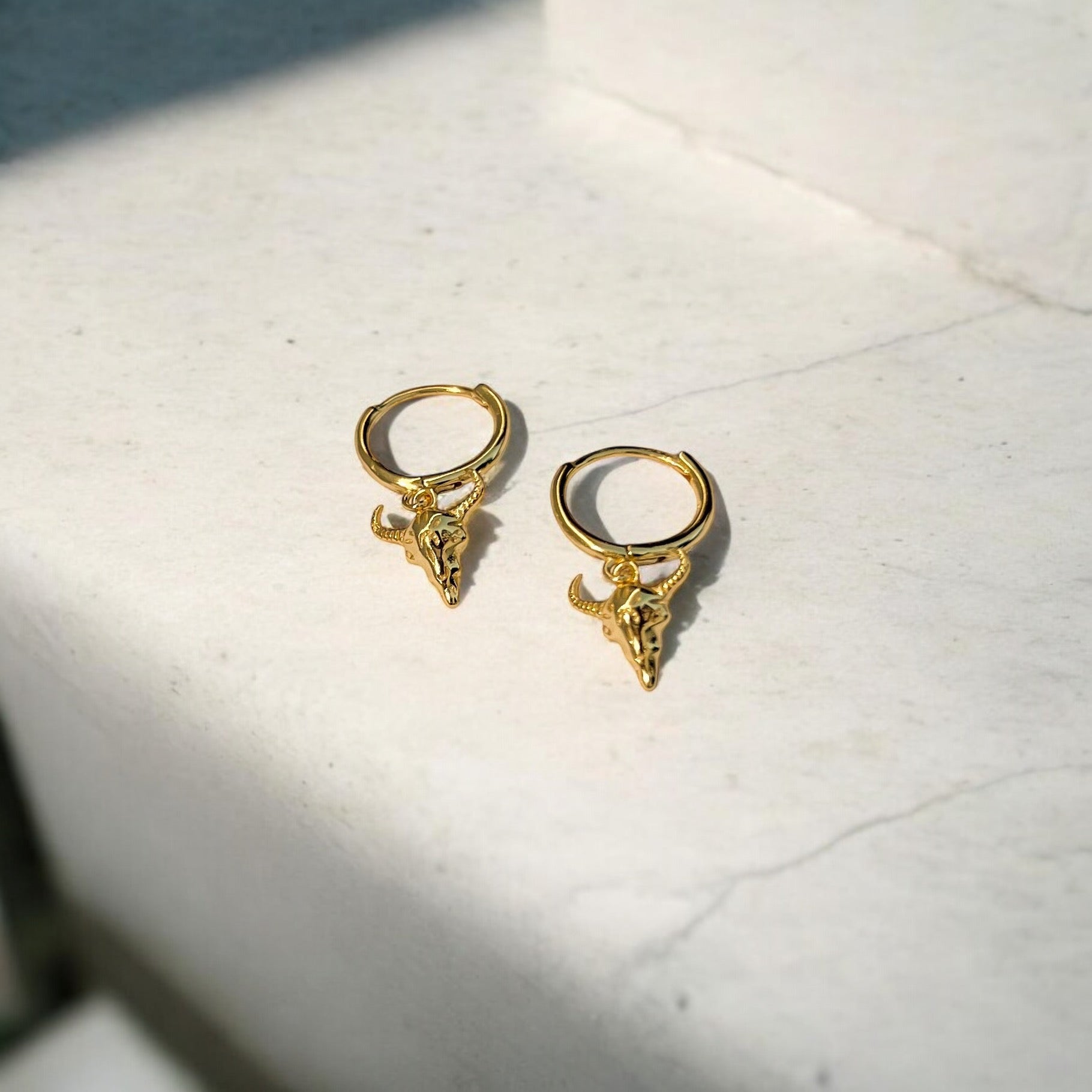 gold bull earrings