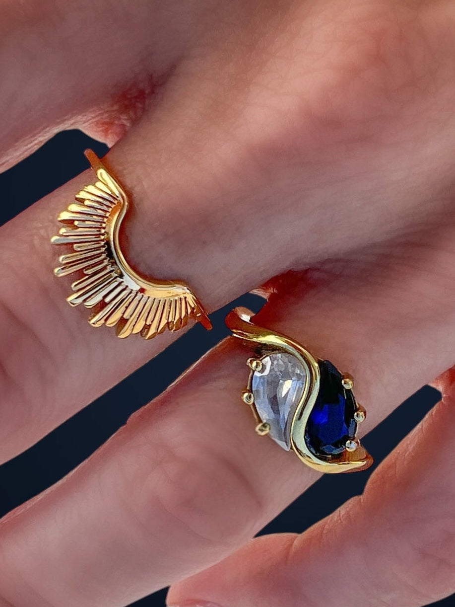 Arianna crown ring | Waterproof gold sunrise ring | Musenwolfe