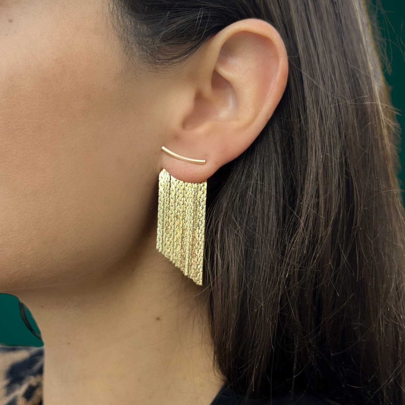 gold fringe earrings