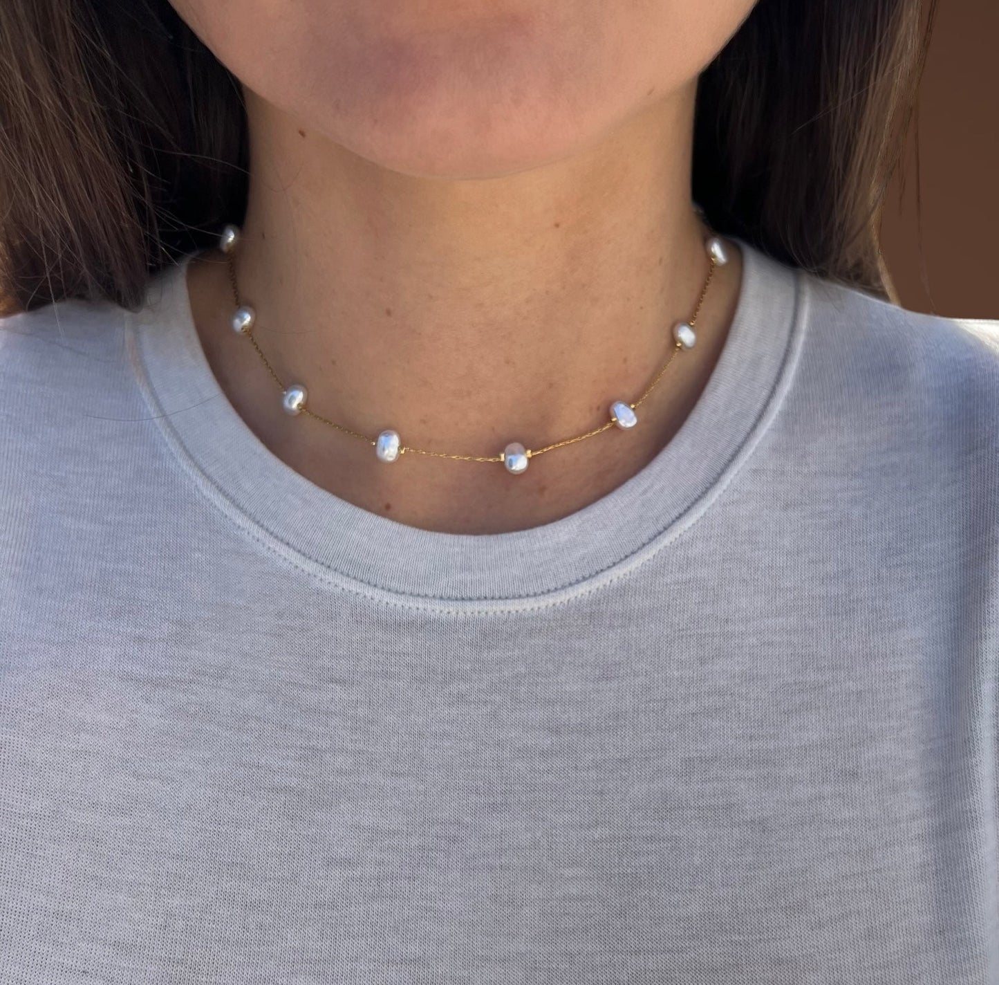 Lorene pearl choker